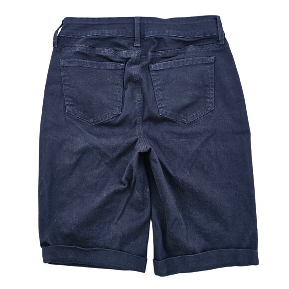 Black Denim Bermuda Shorts NYDJ Briella Size 4 ButtonFly Stretch Jeans Cuffed - Picture 6 of 6